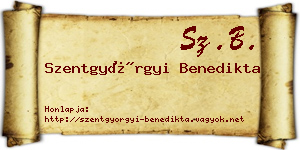 Szentgyörgyi Benedikta névjegykártya